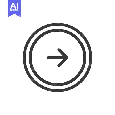 Popular premium asset: Simple Right Arrow Icon in Double Circle, Minimalist Design