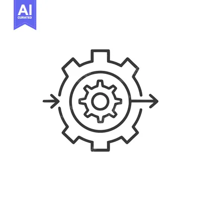 Premium design asset: Gear Mechanism with Arrows: Process, Transformation, and Efficiency Ic