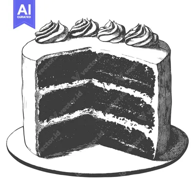 Popular premium asset: A layered cake with frosting and a portion cut away