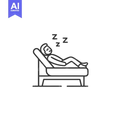 Relaxing Nap: Man Sleeping on Chaise Lounge with Zzz Symbols