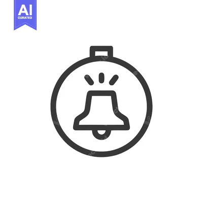 Aset premium populer: Bold Outline of a Ringing Bell Icon on White Background