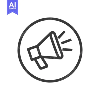 Loudspeaker Icon in Circle, Bold Outline, Communication Symbol