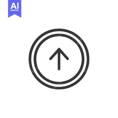 Aset premium populer: Ascend: Simple Up Arrow Icon in Double Circle Outline on White