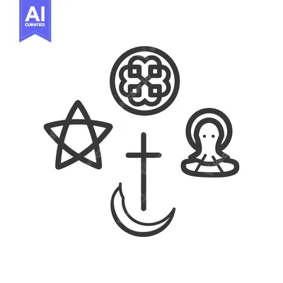 Religious Symbols Arranged in a Circle