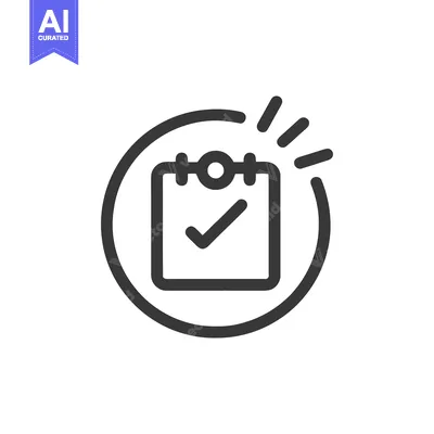 Completed Task Icon: Checkmark on Clipboard within Circle, Success Sym