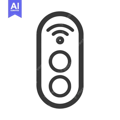Minimalist Smart Home Remote Icon with Wireless Signal and Button Cont