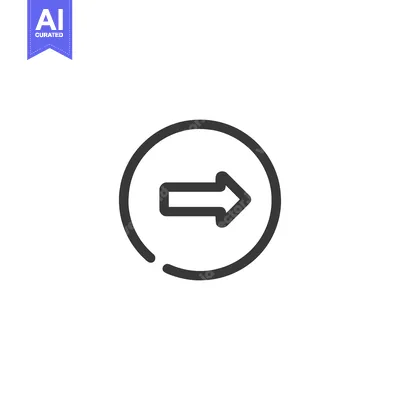 Aset premium populer: Simple Right Arrow Icon in Circle, Minimalist Design on White Backgrou
