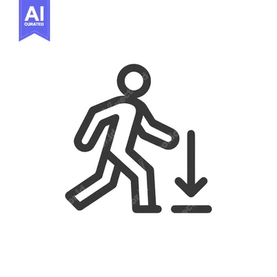 Downward Trend: Simplified Icon of a Person Moving Downward