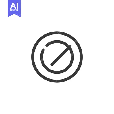 Prohibition Symbol: Circular Icon with Diagonal Line, Black and White