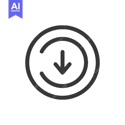Aset desain premium: Download Icon: Arrow Pointing Downward within Circular Path, Minimalis
