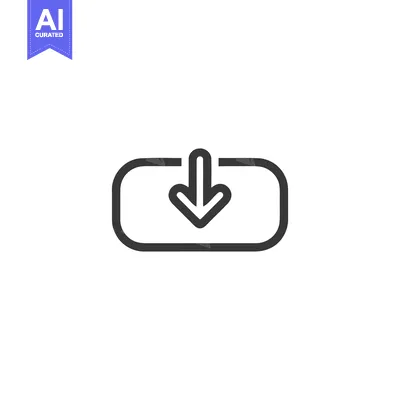 Premium design asset: Sleek Download Icon: Modern Design with Arrow and Rounded Rectangle