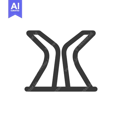 Premium design asset: Abstract Minimalist Icon: Curving Lines Forming a Stylized Structure