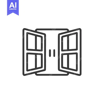 Popular premium asset: Open Window Icon: Minimalist Outline Design for Architecture and Inter