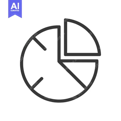 Aset premium populer: Simple Pie Chart Icon with Three Segments, Dark Gray Outline on White