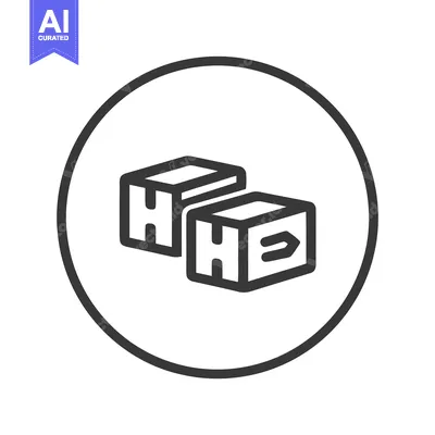 Popular premium asset: Minimalist Icon of Two Interlocked Boxes Inside Circle, Logistics Conc