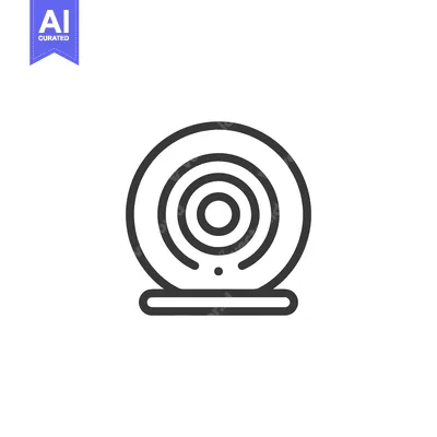 Aset desain premium: Minimalist Webcam Icon: Clean Line Art for Modern Communication