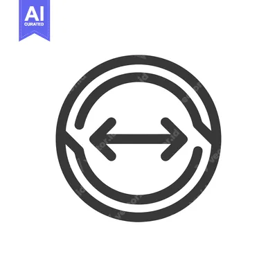 Aset desain premium: Circular Exchange: Arrows within a Ring, Black and White Icon