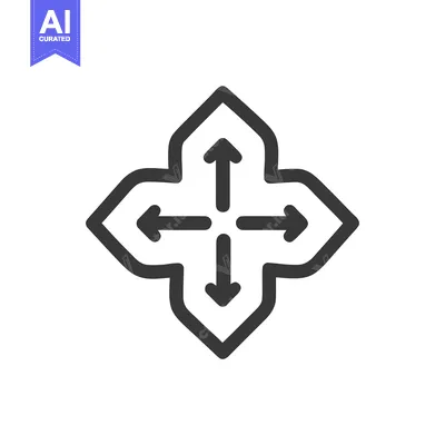 Popular premium asset: Four-Way Arrow Icon: Directional Navigation Symbol in Bold Outline Sty