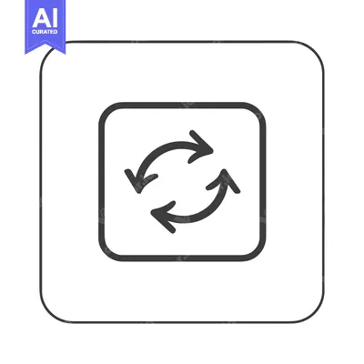 Premium design asset: Circular Arrows in Rounded Square: Simple Black and White Icon