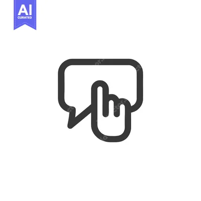 Aset desain premium: Digital Interaction: Finger Tapping Speech Bubble Icon, Modern Communi