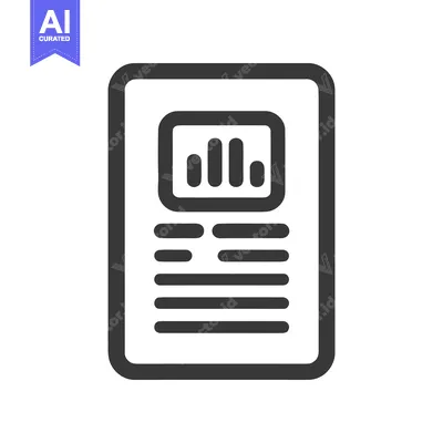 Minimalist Report Icon with Bar Graph and Text Content