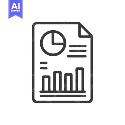 Aset desain premium: Financial Report Icon with Pie Chart and Bar Graph on Paper