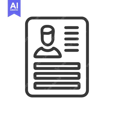 Aset desain premium: Minimalist Resume Icon: Profile, Information, and Professional Summary