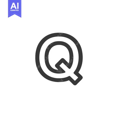 Bold Letter Q: Modern Typography with Geometric Design on White