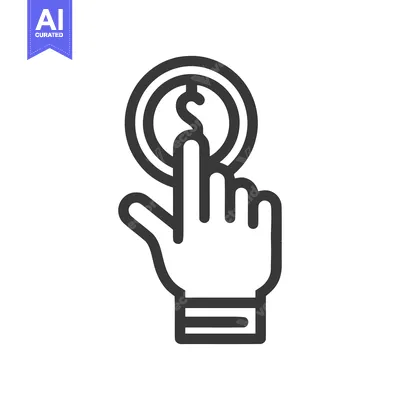 Premium design asset: Click for Money: Hand Tapping Dollar Coin Icon