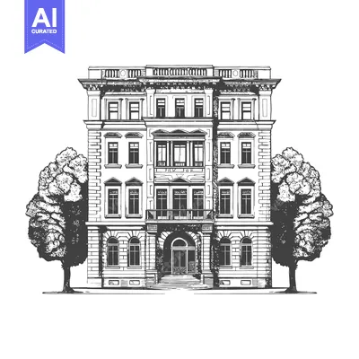 An Elaborate Detailed Architectural Drawing Depicting a Grand Building