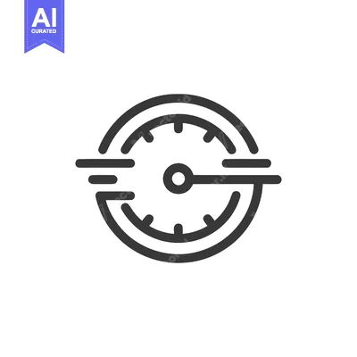 Aset premium populer: Minimalist Speedometer Icon: Sleek Design for Performance and Velocity