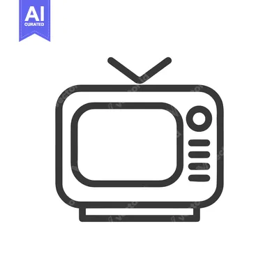 Popular premium asset: Retro Television Icon: Vintage Design with Antenna and Buttons, Outlin