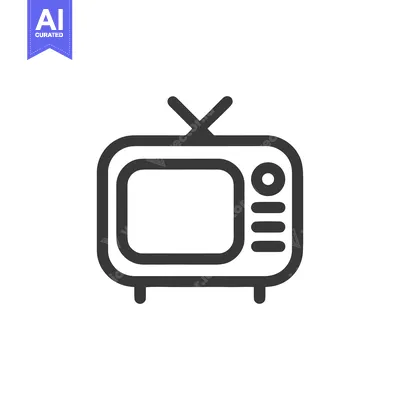 Retro Television Icon: Simple, Bold Design on White Background