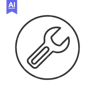 Premium design asset: Minimalist Wrench Icon: Bold Outline in Circular Frame, Isolated