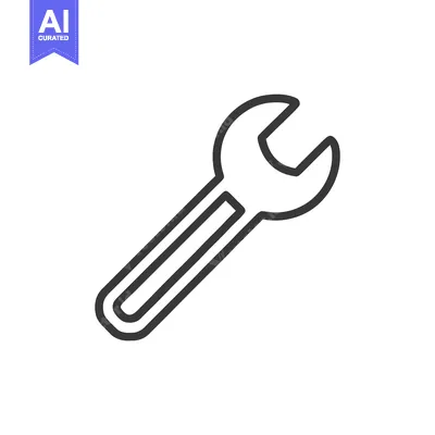 Popular premium asset: Minimalist Wrench Icon: Bold Outline on White Background, Repair Tool
