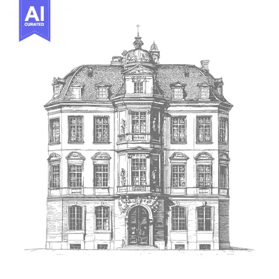 Popular premium asset: A detailed architectural illustration of a classic building elevation