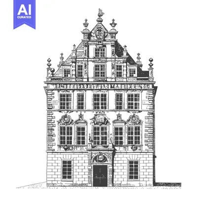 Popular premium asset: Intricate Pen and Ink Drawing Depicting a Detailed Historic Building