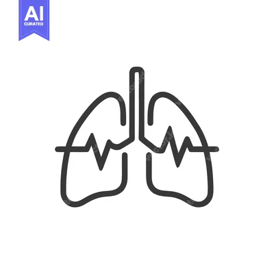 Popular premium asset: Lungs with Heartbeat Line Icon, Medical Concept, Minimalist Design