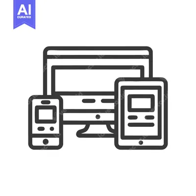 Aset desain premium: Responsive Design Icon: Computer, Tablet, and Smartphone Outline