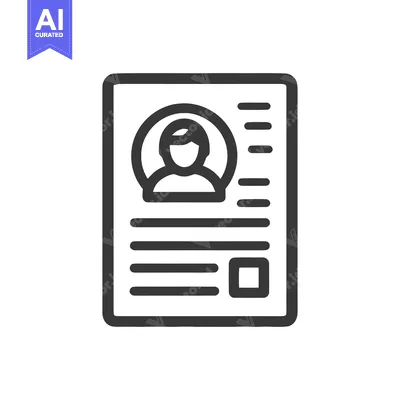Aset desain premium: Minimalist Icon of Profile Document with Photo and Text Details