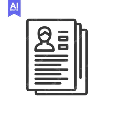 Premium design asset: Resume Icon: Stacked Documents with Profile and Information Outline