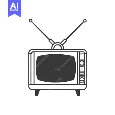 Retro Television Set with Antennae