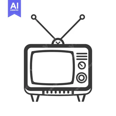 Premium design asset: Retro Television with Antenna and Controls