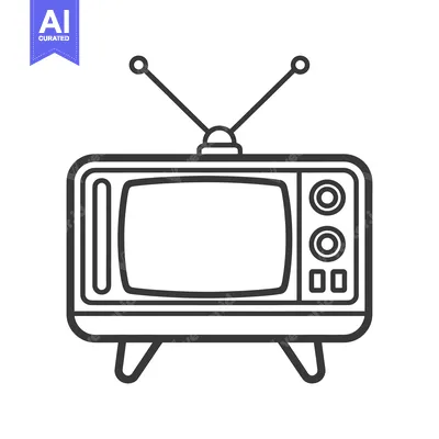 Retro Television with Antenna and Controls