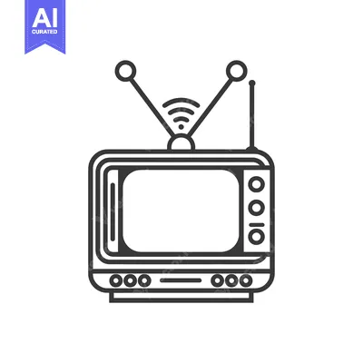 Retro Television with Antenna and Wireless Signal