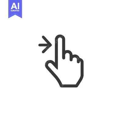 Aset premium populer: Swipe Right Gesture: Stylized Hand with Arrow Icon on White Background