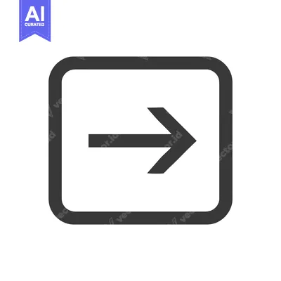 Aset desain premium: Bold Right Arrow Icon in Rounded Square, Navigation Symbol