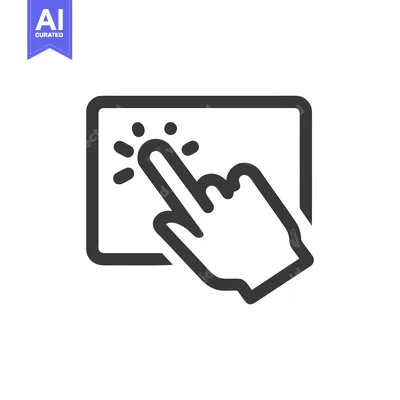 Aset premium populer: Finger Tapping Tablet Screen: Modern Technology Interaction Icon, Dark