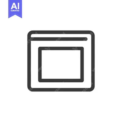 Minimalist Browser Window Icon with Rounded Corners and Clean Design