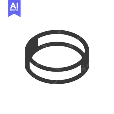 Aset desain premium: Abstract Eye-Shaped Symbol with Interrupted Circular Bands on White